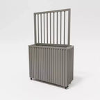 Modern Grey Brown Aluminum Divider Planter for Indoor Outdoor Spaces, Privacy Planter Box with Drainage and Durable Finish