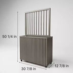 Modern Grey Brown Aluminum Divider Planter for Indoor Outdoor Spaces, Privacy Planter Box with Drainage and Durable Finish