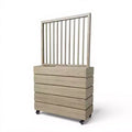 Modern Ash Brown Aluminum Divider Planter for Indoor Outdoor Spaces, Privacy Planter Box with Drainage and Durable Finish