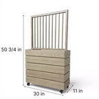 Modern Ash Brown Aluminum Divider Planter for Indoor Outdoor Spaces, Privacy Planter Box with Drainage and Durable Finish