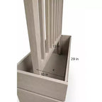 Modern Ash Brown Aluminum Divider Planter for Indoor Outdoor Spaces, Privacy Planter Box with Drainage and Durable Finish