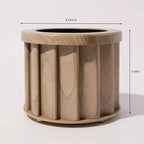 Modern Ash Brown Small Round Aluminum Planter for Indoor Outdoor Use, Textured Flower Pot with Drainage and Durable Finish