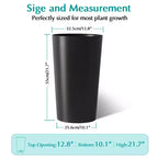 2-Pack Black Tall Square Planters for Outdoor Plants, Modern Tapered Flower Pots for Porch Patio Entryway and Indoor Decor
