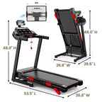 Treadmills for Home with Dual Brushless 3.5 HP Motorized, Folding Treadmill with 6% Manual Incline, 9MPH, 350 lb Capacity, 17 Wide Belt