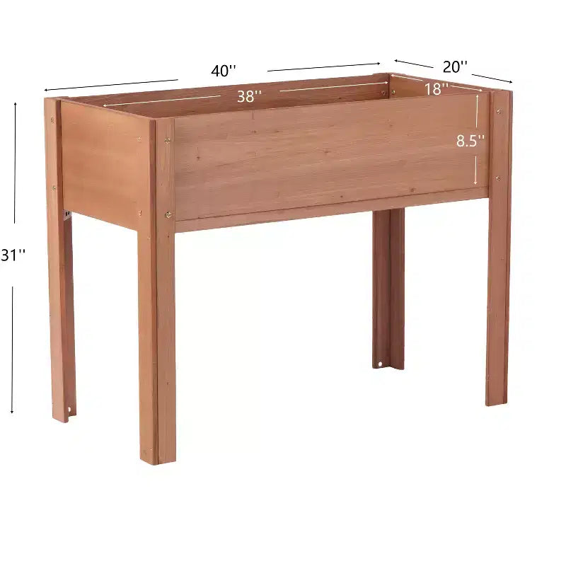 40x20x31 In Raised Garden Bed with Legs, Elevated Solid Wood Planter Box for Vegetables, Herbs and Flowers with Easy Assembly