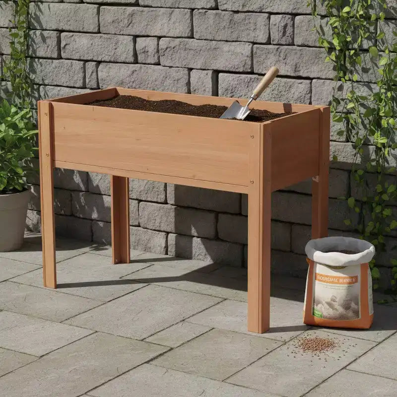 40x20x31 In Raised Garden Bed with Legs, Elevated Solid Wood Planter Box for Vegetables, Herbs and Flowers with Easy Assembly