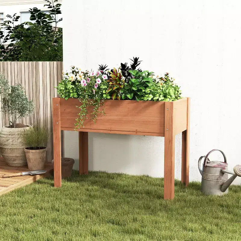 40x20x31 In Raised Garden Bed with Legs, Elevated Solid Wood Planter Box for Vegetables, Herbs and Flowers with Easy Assembly
