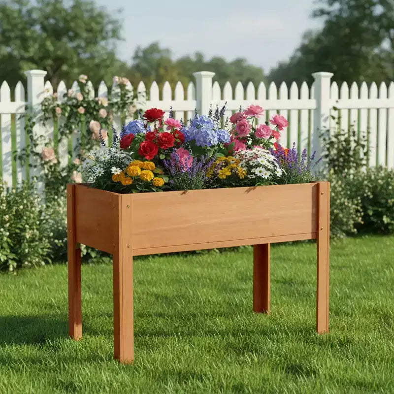 40x20x31 In Raised Garden Bed with Legs, Elevated Solid Wood Planter Box for Vegetables, Herbs and Flowers with Easy Assembly