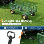 900LBS Heavy Duty Garden Cart - 10 Pneumatic Tires Utility Wagon with Removable Sides (1-Piece)