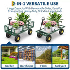 900LBS Heavy Duty Garden Cart - 10 Pneumatic Tires Utility Wagon with Removable Sides (1-Piece)