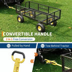 900LBS Heavy Duty Garden Cart - 10 Pneumatic Tires Utility Wagon with Removable Sides (1-Piece)