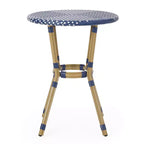 GDFStudio Catalina Modern 3 Piece Outdoor Aluminum French Bistro Set with Faux Rattan Design and Round Table