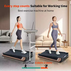 8 Incline Portable Treadmill  Under Desk Walking Pad with 2.55HP Motor, 220 lbs Capacity, LED Display, Space-Saving Design for Home Office