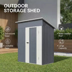 GustoWave 5x3 FT Metal Outdoor Storage Shed with Lockable Doors & Vents, Weather-Resistant Garden Tool Shed for Backyard Patio