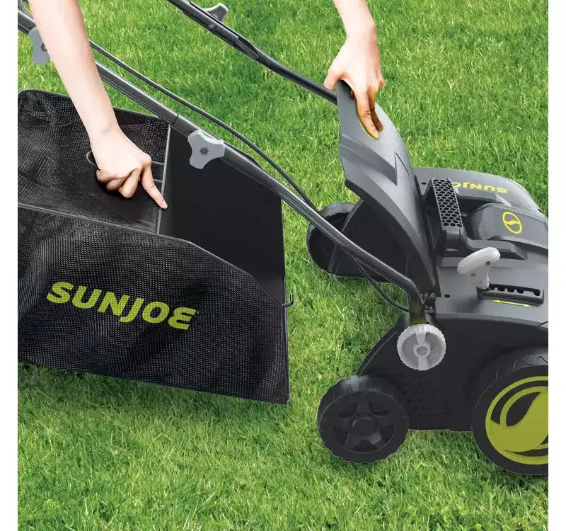 Restored Sun Joe AJ808E Electric Lawn Dethatcher + Scarifier | W/ Collection Bag | 15-inch | 15-Amp (Refurbished)