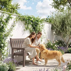 Outsunny Outdoor Bench, 49 All-Weather HDPE Garden Bench, 2-Person Patio Benches with 530 lbs Capacity, Curved Seat for Backyard