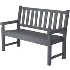 Outsunny Outdoor Bench, 49 All-Weather HDPE Garden Bench, 2-Person Patio Benches with 530 lbs Capacity, Curved Seat for Backyard