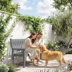 Outsunny Outdoor Bench, 49 All-Weather HDPE Garden Bench, 2-Person Patio Benches with 530 lbs Capacity, Curved Seat for Backyard