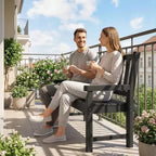 Outsunny Outdoor Bench, 49 All-Weather HDPE Garden Bench, 2-Person Patio Benches with 530 lbs Capacity, Curved Seat for Backyard