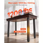 VEVOR Adjustable Table Legs, 24-40 in Square Steel Furniture Legs, 1200 lbs Max Load Heavy Duty, Quick Installation, 4 PCS, Black