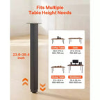 VEVOR Adjustable Table Legs, 24-40 in Square Steel Furniture Legs, 1200 lbs Max Load Heavy Duty, Quick Installation, 4 PCS, Black
