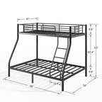 GDFStudio Nikolai Modern Metal Twin Over Full Size Bunk Bed with Ladder Design