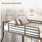 GDFStudio Nikolai Modern Metal Twin Over Full Size Bunk Bed with Ladder Design