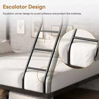GDFStudio Nikolai Modern Metal Twin Over Full Size Bunk Bed with Ladder Design