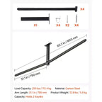 VEVOR Kayak Storage Rack for 2 Kayaks, Holds Up to 250 lbs, Heavy Duty Adjustable Ceiling Rack for Garage Ceiling Mount, Black