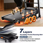 Incline Treadmill 20% Auto, Foldable Home Treadmill with Handle Bar, 5HP Quiet Brushless Motor, LED Display, 400 LBS Capacity