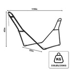 Heavy Duty Adjustable Hammock Stand - 9-14ft Portable Steel Frame for 2 People (Black, 550lbs Capacity) - Patio, Balcony & Backyard Use