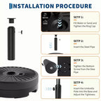 Heavy-Duty Water-Filled Patio Umbrella Base Stand, Sturdy Weatherproof Parasol Holder for Yard & Lawn