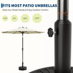 Heavy-Duty Water-Filled Patio Umbrella Base Stand, Sturdy Weatherproof Parasol Holder for Yard & Lawn