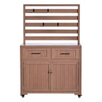 Whisen 64.9 Large Patio Kitchen Island Carts with Sink, Garden Potting Bench, Outdoor Bar Grill BBQ Cart with Stainless Top
