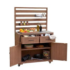 Whisen 64.9 Large Patio Kitchen Island Carts with Sink, Garden Potting Bench, Outdoor Bar Grill BBQ Cart with Stainless Top