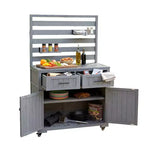 Whisen 64.9 Large Patio Kitchen Island Carts with Sink, Garden Potting Bench, Outdoor Bar Grill BBQ Cart with Stainless Top
