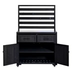 Whisen 64.9 Large Patio Kitchen Island Carts with Sink, Garden Potting Bench, Outdoor Bar Grill BBQ Cart with Stainless Top