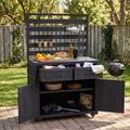 Whisen 64.9 Large Patio Kitchen Island Carts with Sink, Garden Potting Bench, Outdoor Bar Grill BBQ Cart with Stainless Top