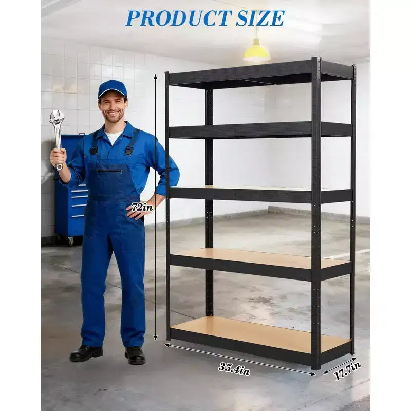 Storage Shelves,36x18x72 Garage Shelving Heavy Duty Metal Adjustable Garage Shelves,5-Tier Adjustable Shelving Units,,Metal Storage Utility Racks