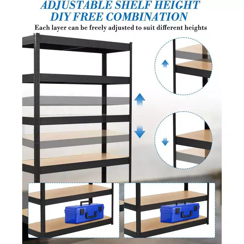 Storage Shelves,36x18x72 Garage Shelving Heavy Duty Metal Adjustable Garage Shelves,5-Tier Adjustable Shelving Units,,Metal Storage Utility Racks