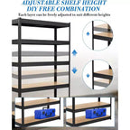 Storage Shelves,36x18x72 Garage Shelving Heavy Duty Metal Adjustable Garage Shelves,5-Tier Adjustable Shelving Units,,Metal Storage Utility Racks