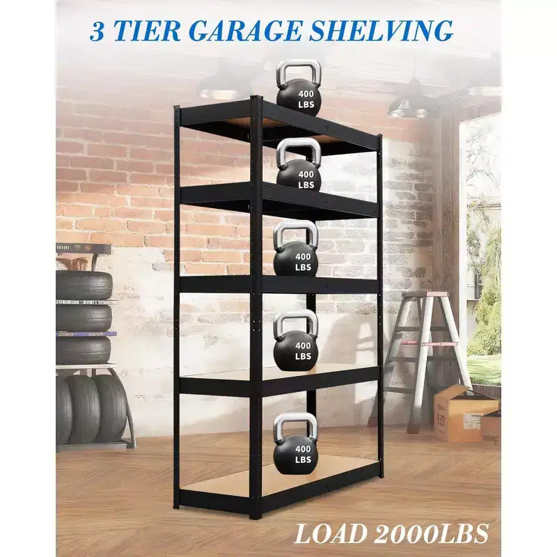 Storage Shelves,36x18x72 Garage Shelving Heavy Duty Metal Adjustable Garage Shelves,5-Tier Adjustable Shelving Units,,Metal Storage Utility Racks