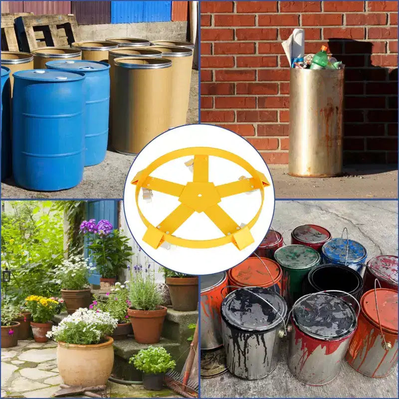 55 Gallon Drum Dolly Heavy Duty 1000 Pound Trash Can Dolly with 4 /5 Swivel Casters Wheel Steel Frame Non Tipping Hand Truck Capacity Dollies
