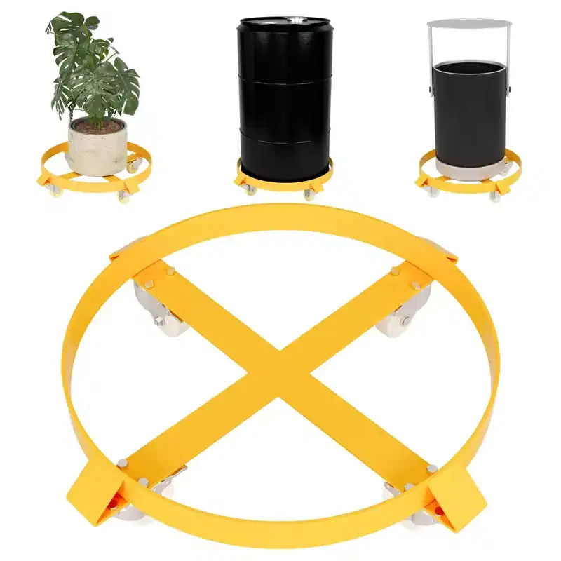 55 Gallon Drum Dolly Heavy Duty 1000 Pound Trash Can Dolly with 4 /5 Swivel Casters Wheel Steel Frame Non Tipping Hand Truck Capacity Dollies
