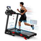 Home Folding Treadmill with Quiet 3.75HP Motor, Compact Design, App Control, Incline Training, Shock Absorption Running Machine for Home Office