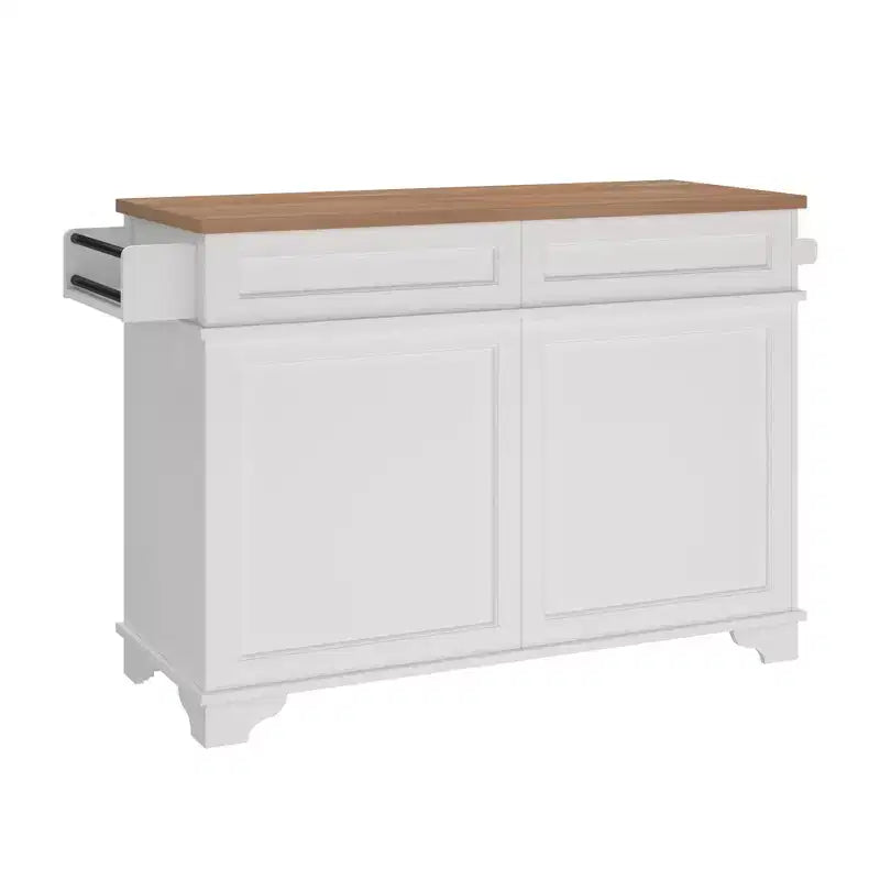 Walker Edison 48 White Free-Standing Kitchen Island
