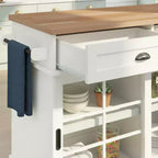 Walker Edison 48 White Free-Standing Kitchen Island
