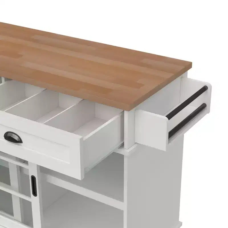 Walker Edison 48 White Free-Standing Kitchen Island