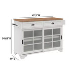 Walker Edison 48 White Free-Standing Kitchen Island