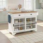 Walker Edison 48 White Free-Standing Kitchen Island